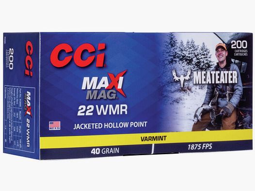 CCI Maxi-Mag Meat Eater .22 WMR 40GR JHP 200 cartucce