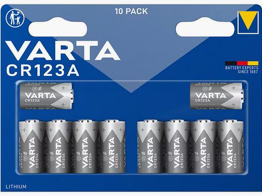 Batteria Varta CR123A, 3V Litio (10 Pack)