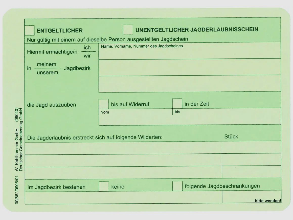 Jagderlaubnisschein