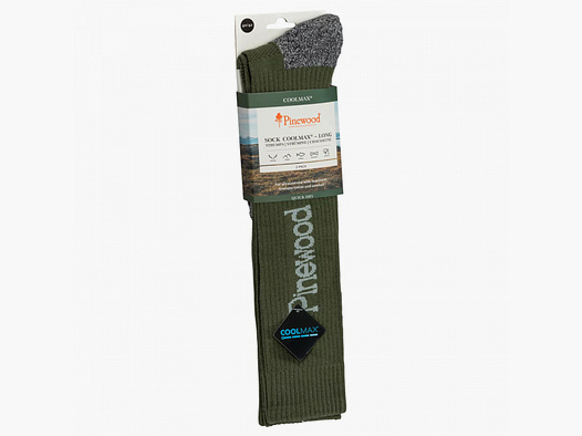 1 x DOPPELPACK ! PINEWOOD COOLMAX SOCKEN HOCH grün | schnell trocknende Funktionssocke Größe: 46-48