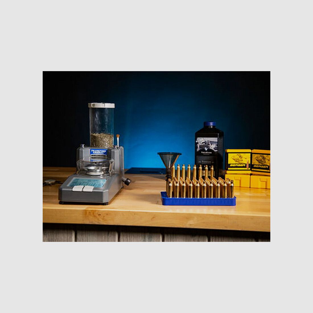 Frankford Arsenal automatic powder filling device