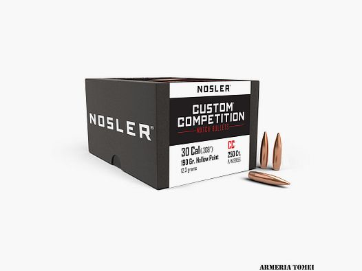 GESCHOSSE – NOSLER – CUSTOM COMPETITION 30 Kal. (.308″) HPBT 190gr (12,3 Gramm) (250 Stk.) -59156