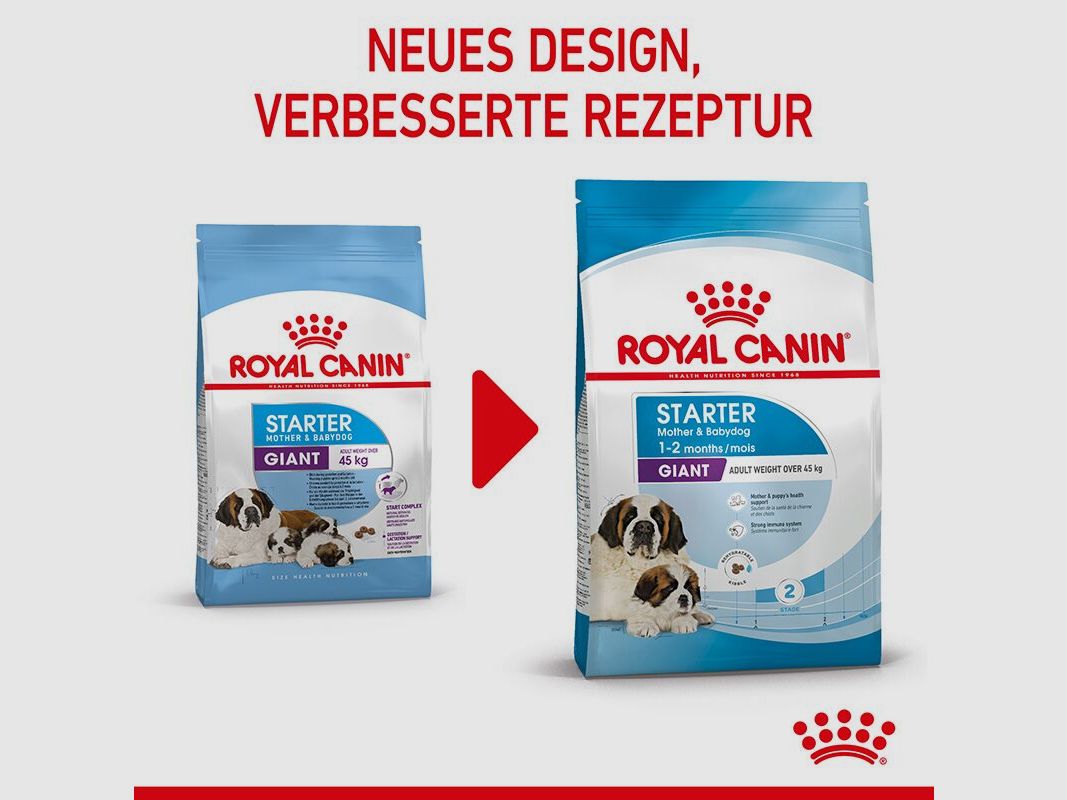 ROYAL CANIN Sehr Große Hunde Trockenfutter Starter Giant tragende Hündin und Welpen 15 Kg