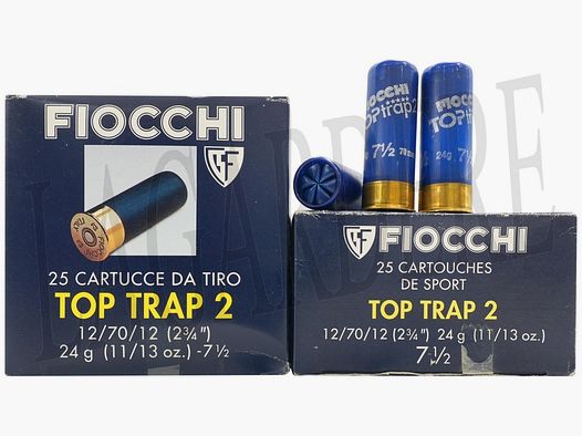FIOCCHI GRENAILLE 24 GRS 7,5 TOP TRAP 2(CARTOUCHES A GRENAILLES)