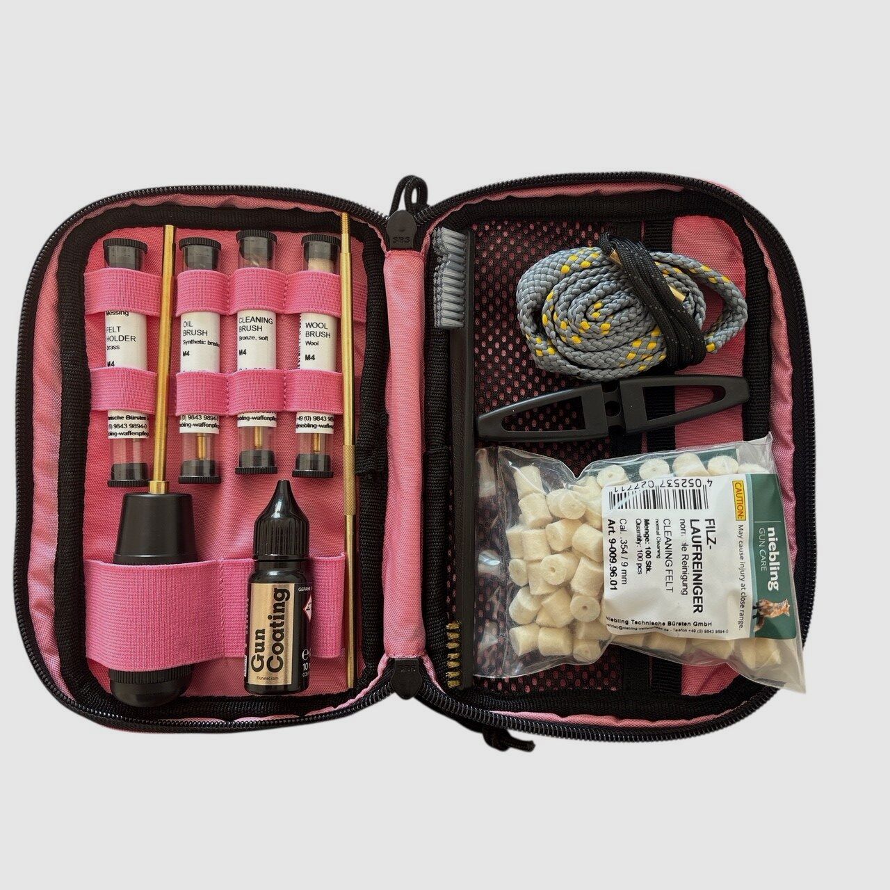 FLUNA TEC Field Care Set 9mm, Set di Pulizia per Pistole Pink, immagine 1 di 4