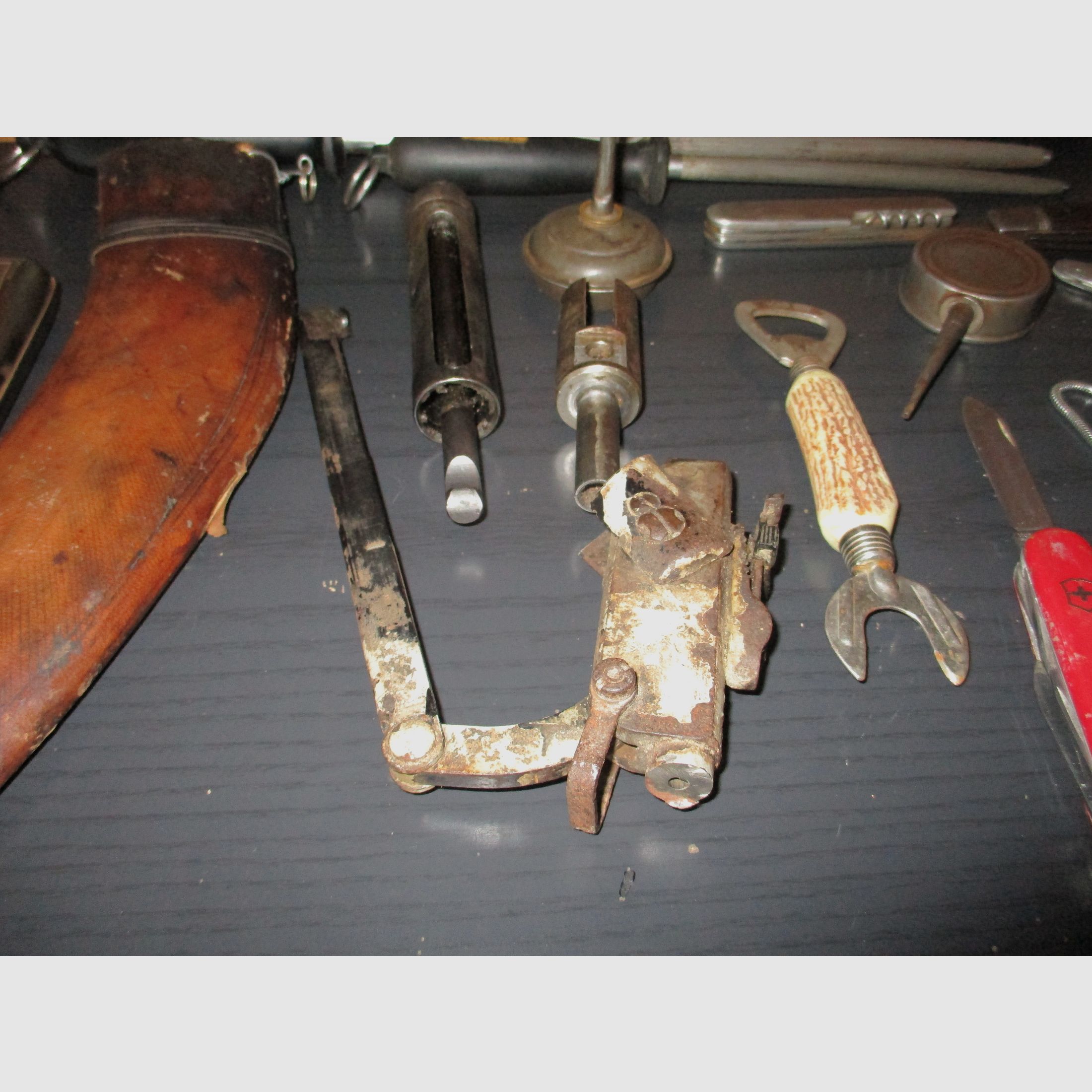 Haenel Suhl DDR Modell 303 części zamienne, scyzoryk, Solingen Wetzestein, łopata.....