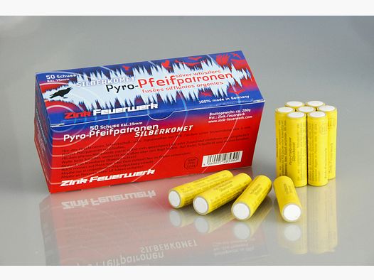 Zinc signal fireworks pyro whistle cartridges, 50 shots