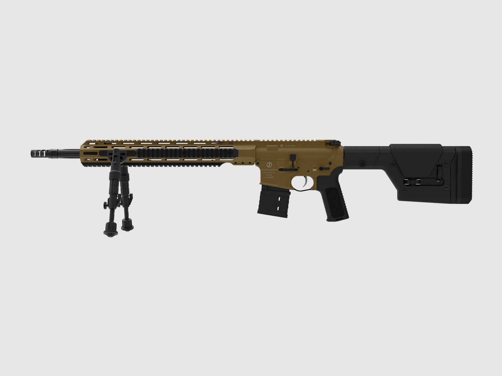 SCHMEISSER AR15 DMR – CERAKOTE RAL8000 / .223 Rem. / 18″ | 460mm, immagine 2 di 2