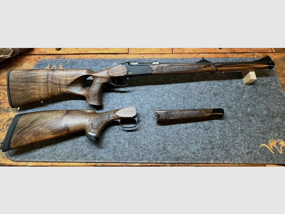 Blaser Kipplaufbüchse K95, Kal. .308Win, Stutzen, mit Holz-Lochschaft "Unik .308Win