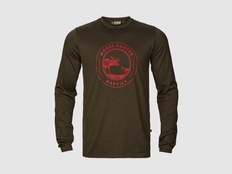 Härkila Game Langarm-T-Shirt Willow Green Moose XL