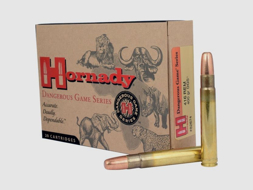 Hornady Dangerous Game Serie .416 Rem. Mag. 400GR DGS JFN 20 cartucce, immagine 1 di 2