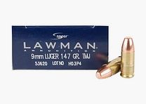 Speer Lawman 9mm Luger 147GR TMJ FN 50 cartouches