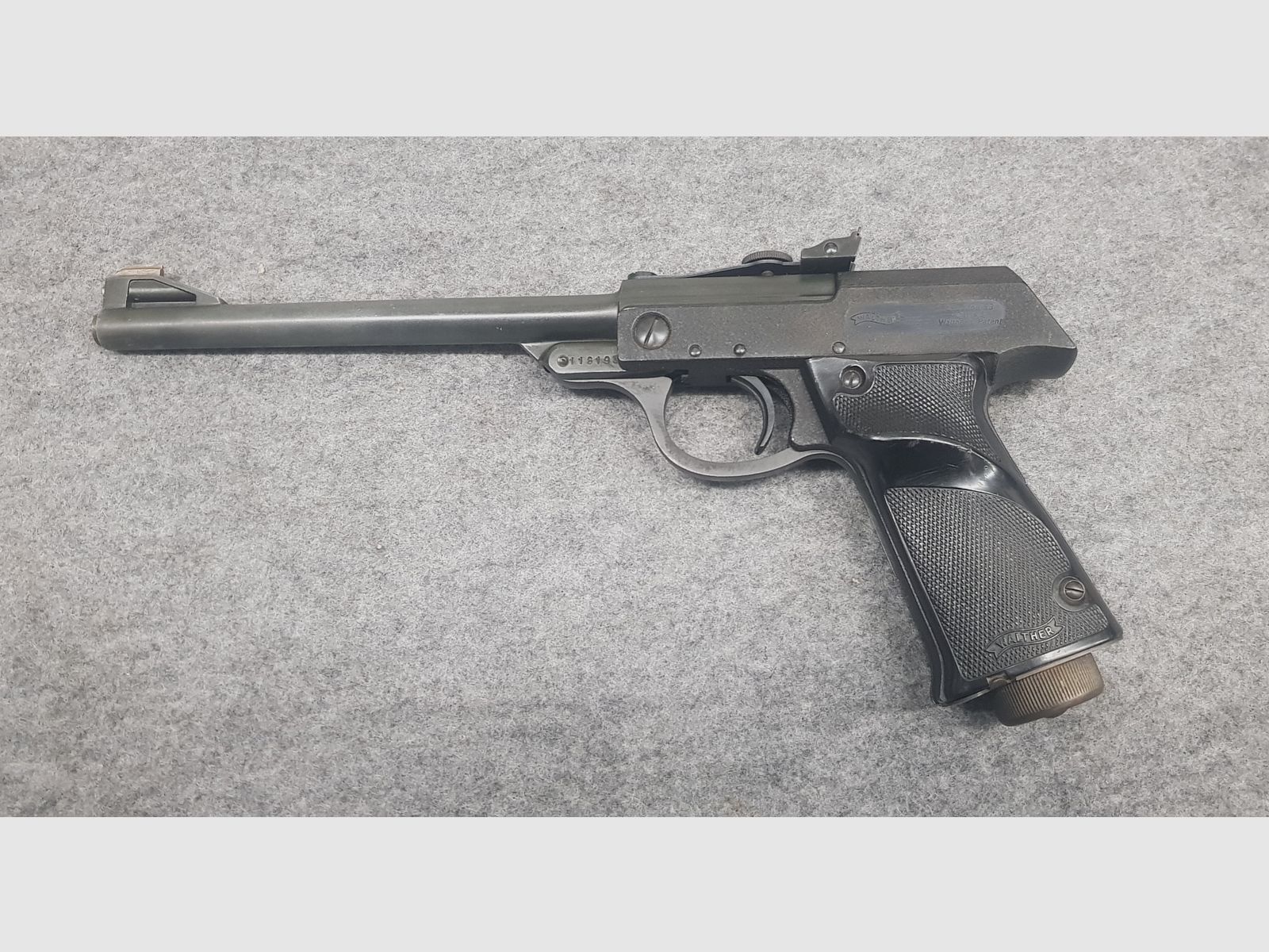 Luftpistole Walther Mod. LP 53 im OVP Karton, Beschreibung u. Flyer aus den 60iger James Bond 007 
