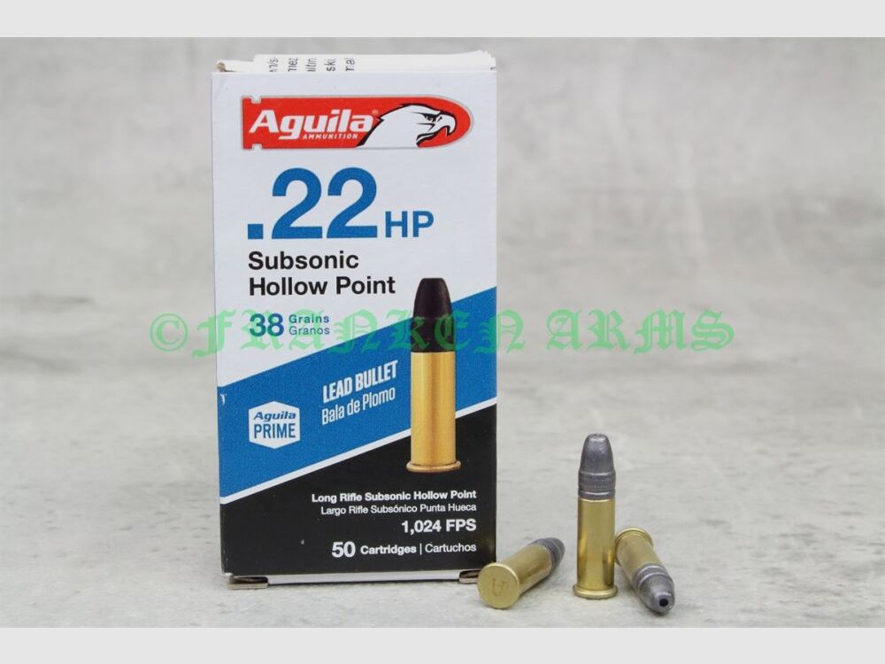 Aquila Subsonic .22 lr. HP 38gr. 2,5g 50 pezzi prezzo per quantità