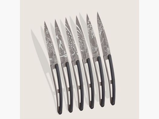 6 coltelli da steak Deejo, ebano / Giapponese
