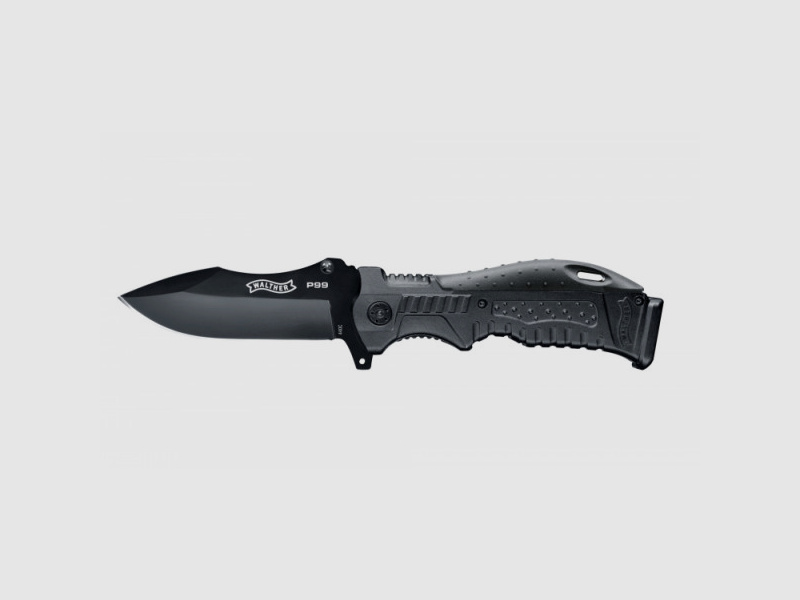 WALTHER P99 KNIFE - EINHANDMESSER MIT HOLSTER - WECHSELBARE GRIFFRÜCKEN