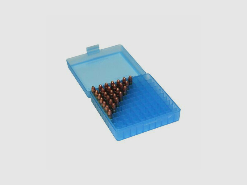 MTM Patronenbox mit Klappdeckel blau .22lr 100 Patronen