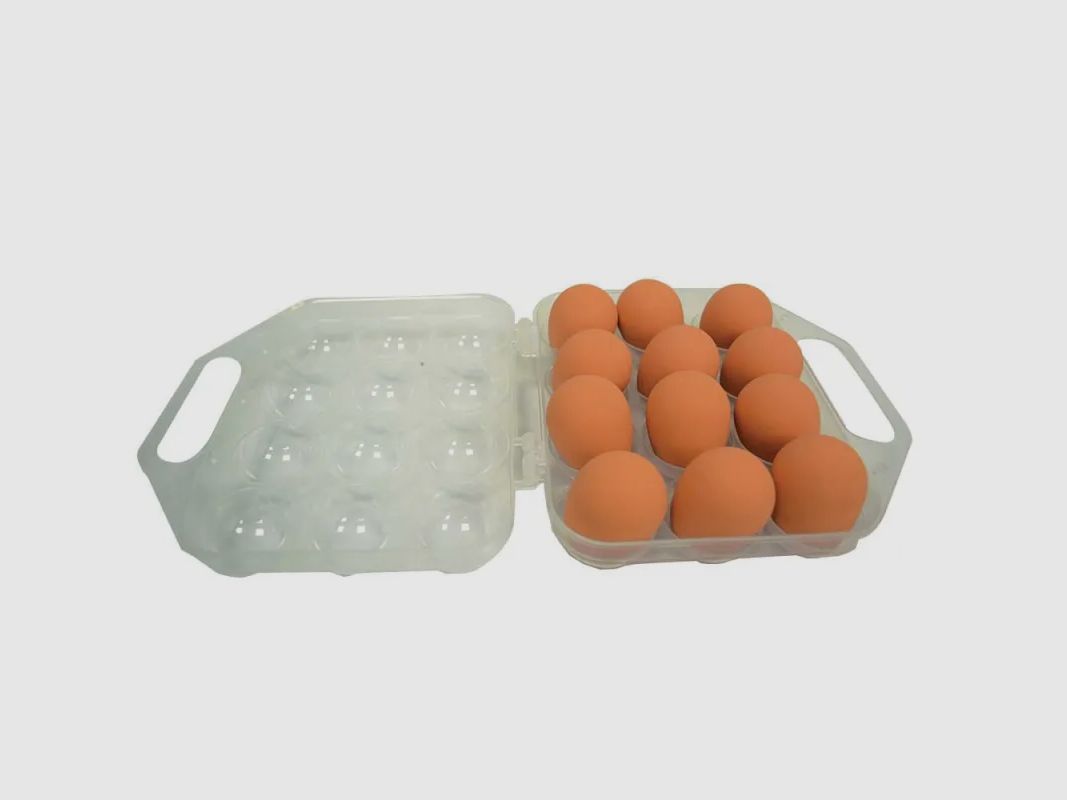 Transparente Eierbox GAUN mit Griff, 12 Plätze, Bild 1 von 7