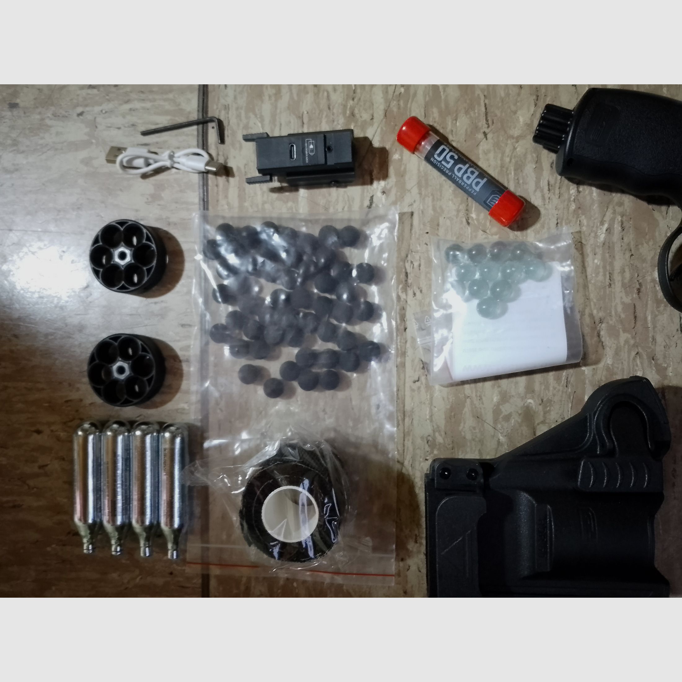 HDR 50 tr50 Markierer Gen1 T4E Cal .50 Set Kit Pfeffer- Gummi- Glas- geschosse Holster Laser CO2 neuwertig / neu