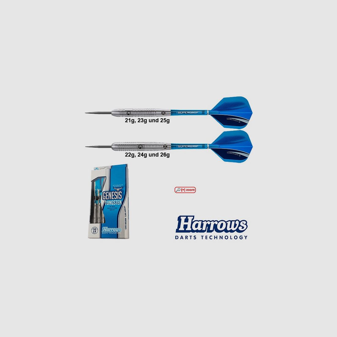 Harrows-Darts-Technology Genesis Tungsten Steel 21g Dart & Zubehör