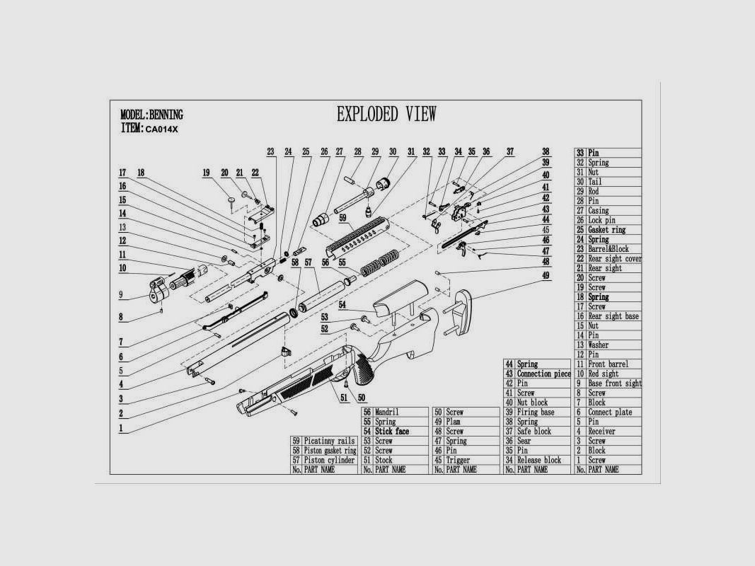 Spare parts for air rifle BENNING - SCREW No. 53