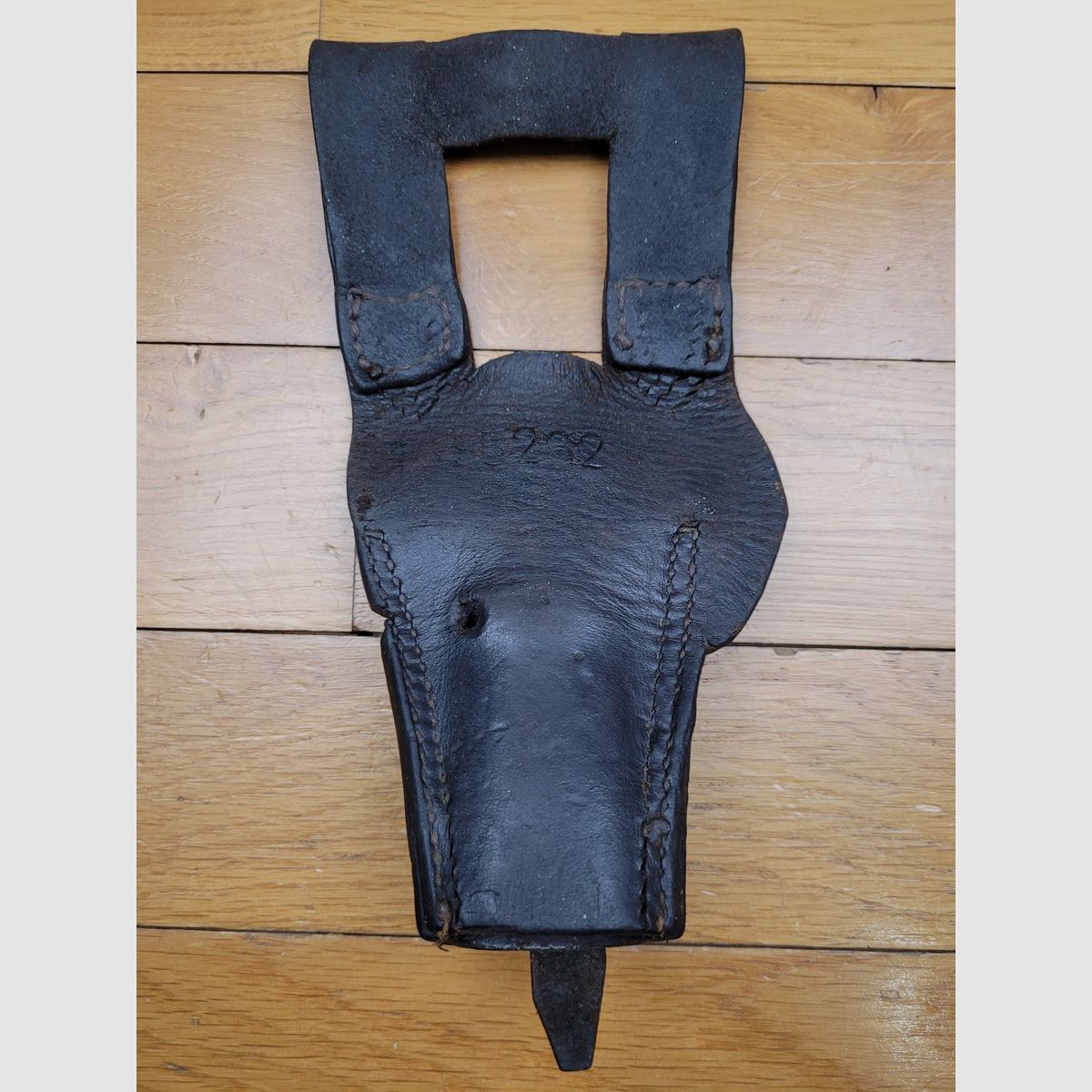 Fodero per arma – modello per baionetta Chassepot – Pelle nera – Secondo Impero/ III Repubblica – Molto flessibile – Autentico e TBE, immagine 4 di 6