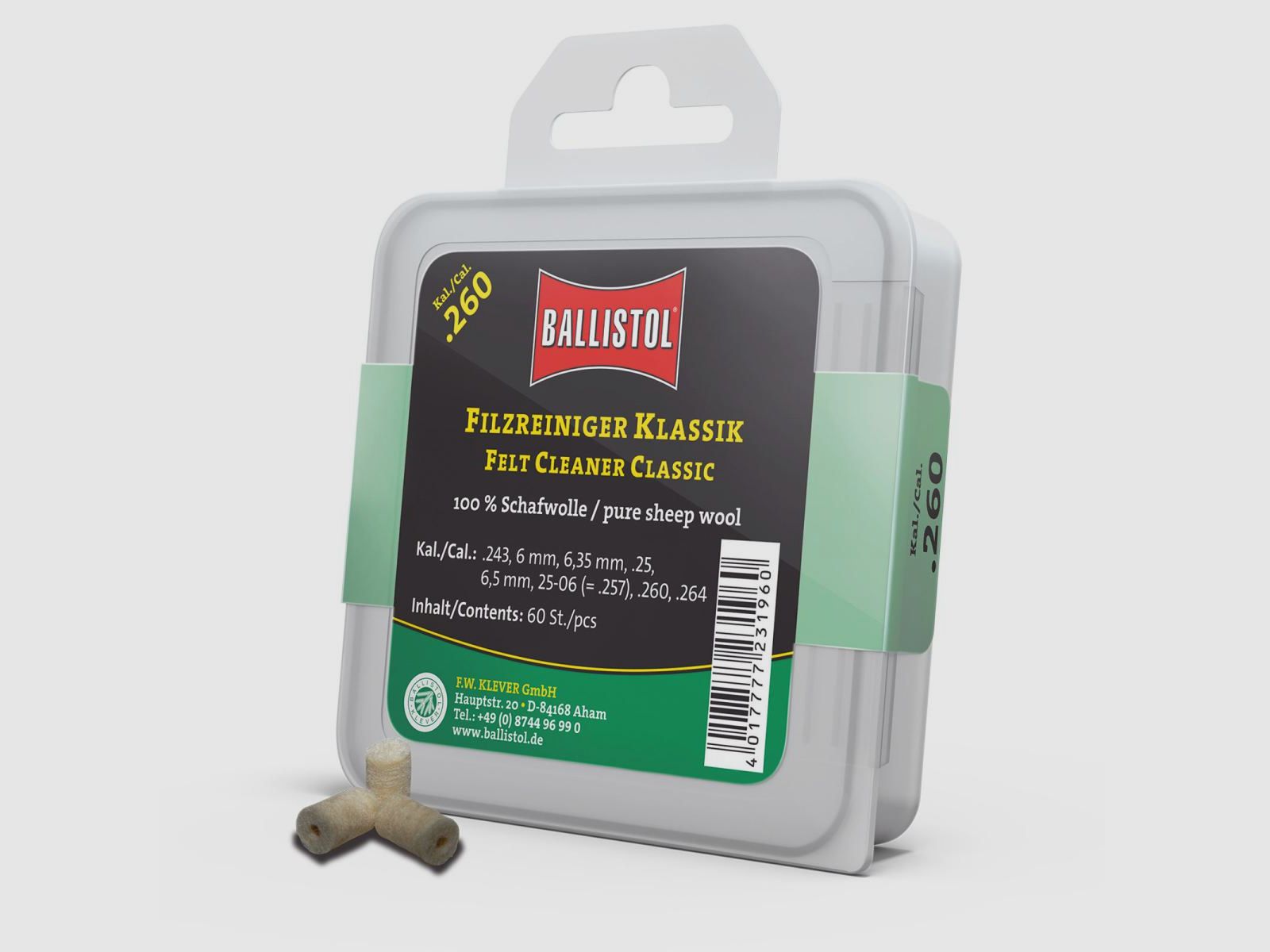Pulitore in Feltro Ballistol Classico / 60 pz. / Cal. .260