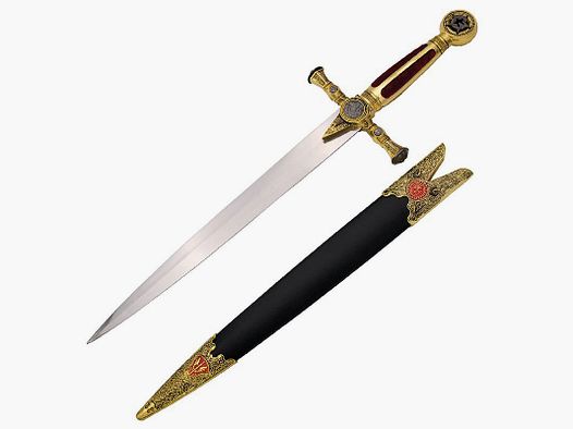 Masonic dagger with velvet handle and sheath