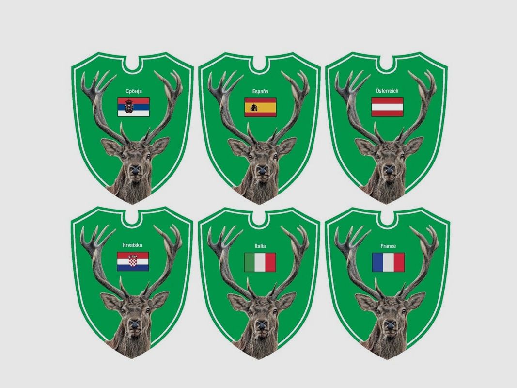 Dualoptik Auto Jagdschilder Hirsch