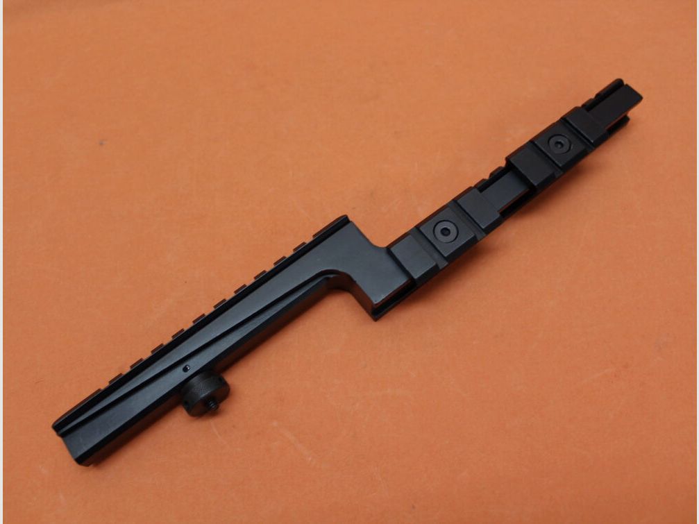 JFY. AR-15: Carry Handle Mount Swan Sleeve Alu schwarz mit Picatinnyprofil, gekröpft. Montageschiene geeignet für A1/ A2/ A3 Tragegriff