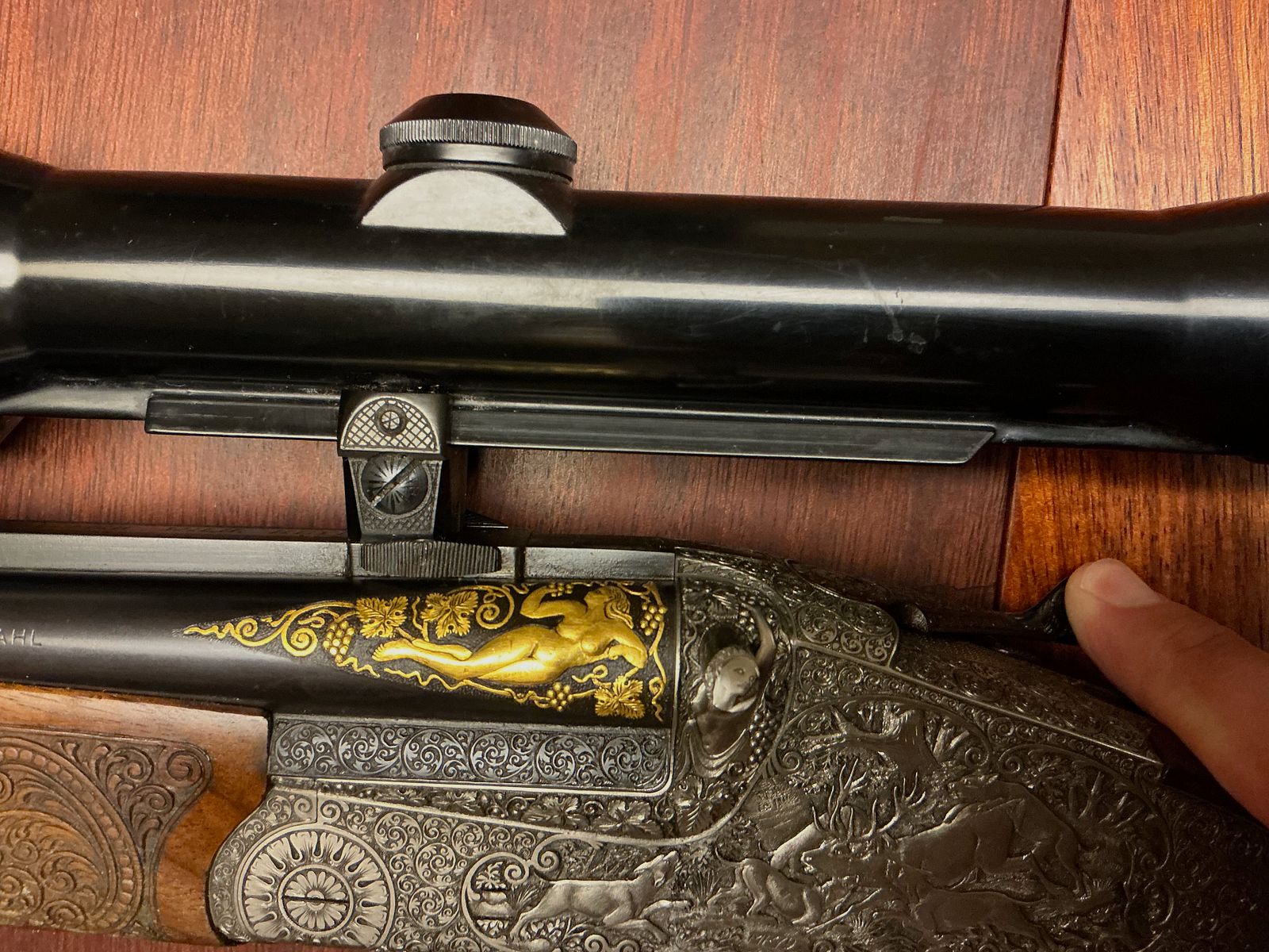 Fusil de luxe à double canon Heym avec gravure de maître (pièce unique)