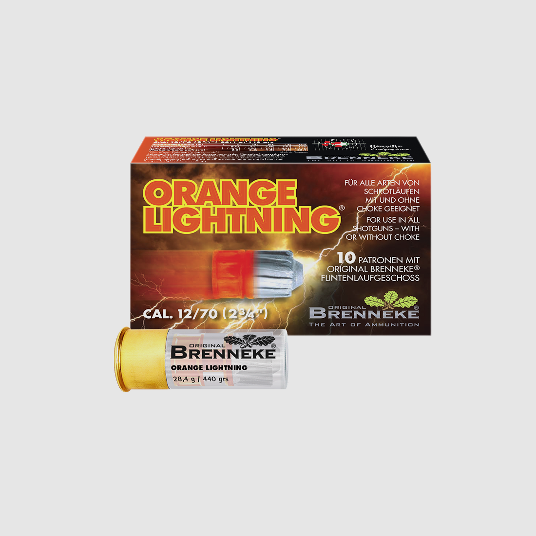 Flintenlaufgeschosse – ORANGE LIGHTNING Cal. 12/70, 28,4 g VE10