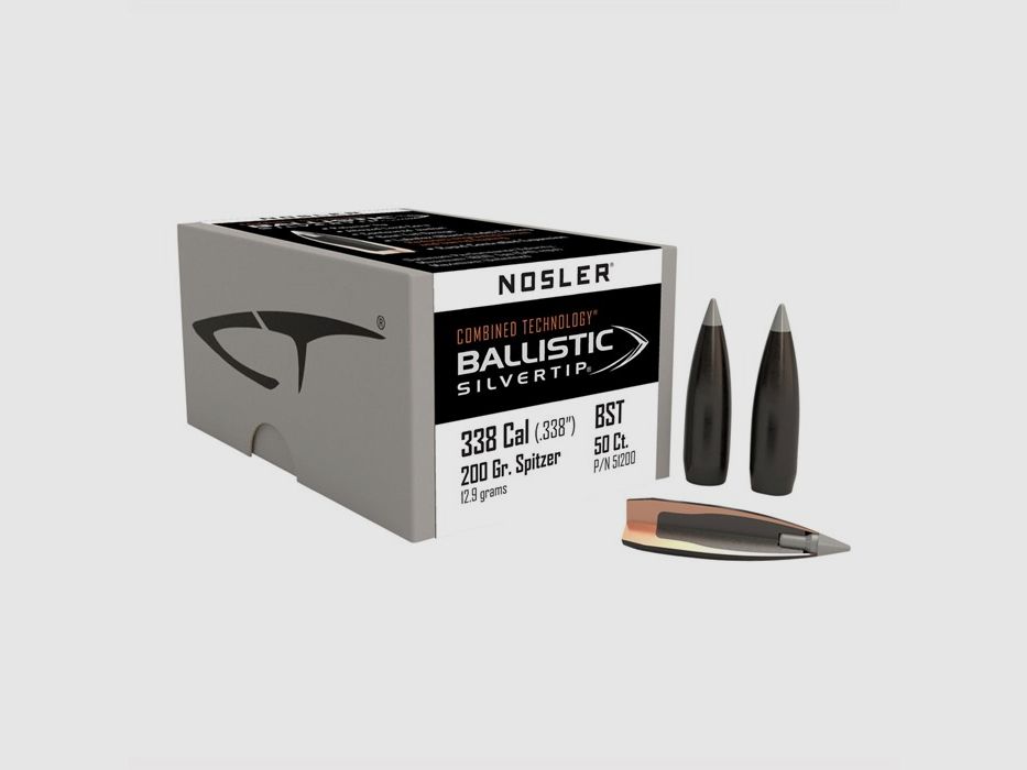 NOSLER 338 CALIBER (0.338″) 200GR SPITZER 50/BOX, image 2 of 2