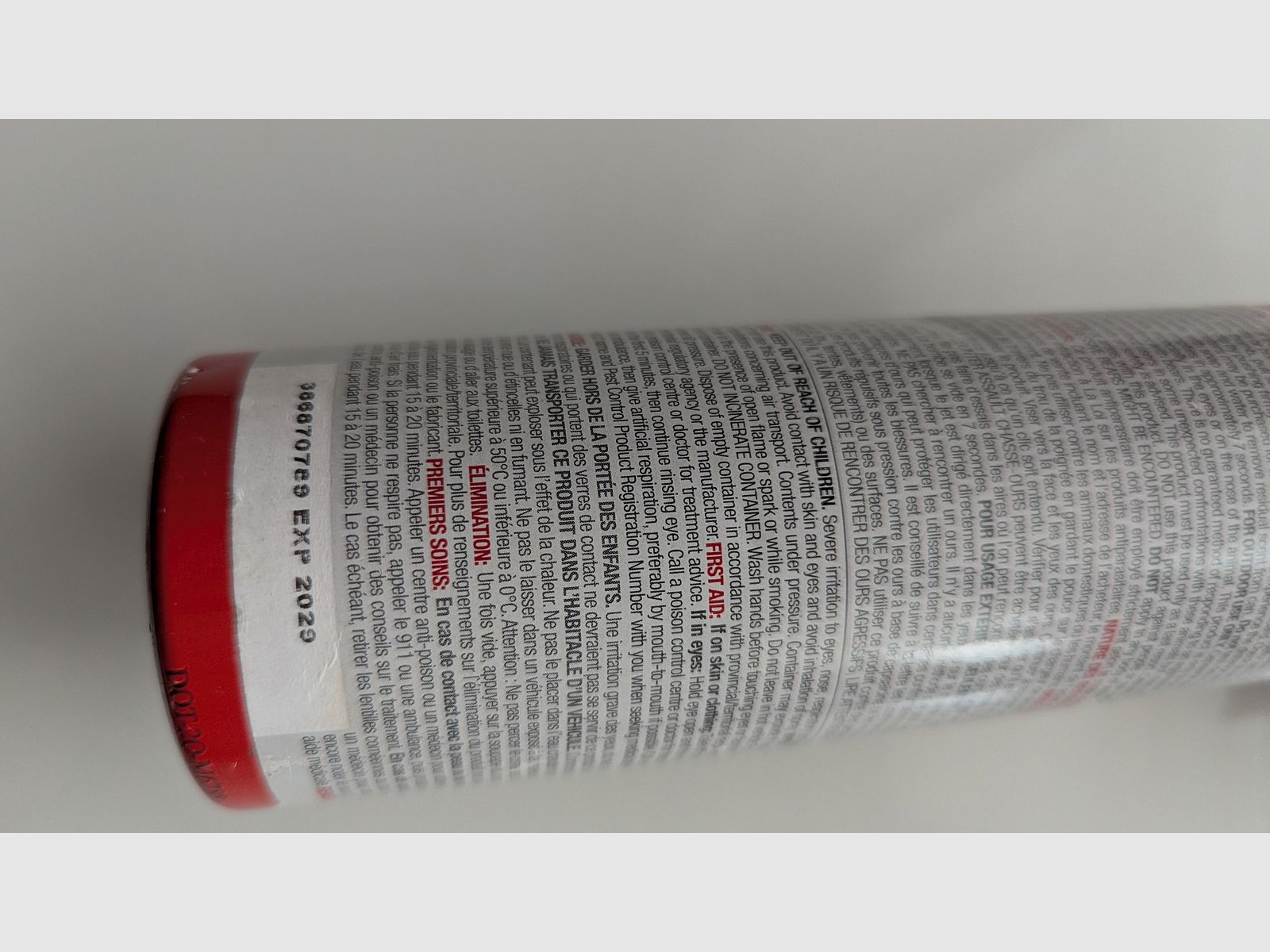 Pfeferspray Tierabwehrspray Bärenspray EPA Genehmigung