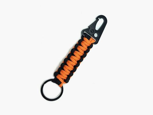 Praktischer Paracord-Schlüsselanhänger  in orange/schwarz