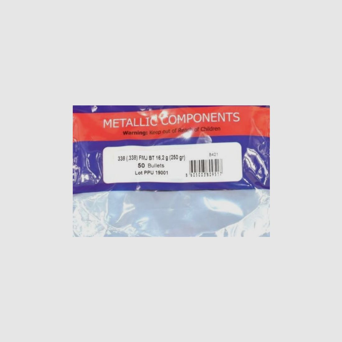 PPU Bullets .338/8.5mm FMJ BT in 250 Grain / 16.2 Grams - 50 pcs #B-421 - Privi Partizan