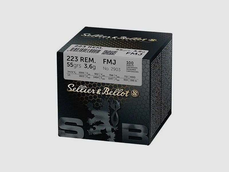 Sellier & Bellot .223 Rem., Palla Intera 55 gr - 100 pz.