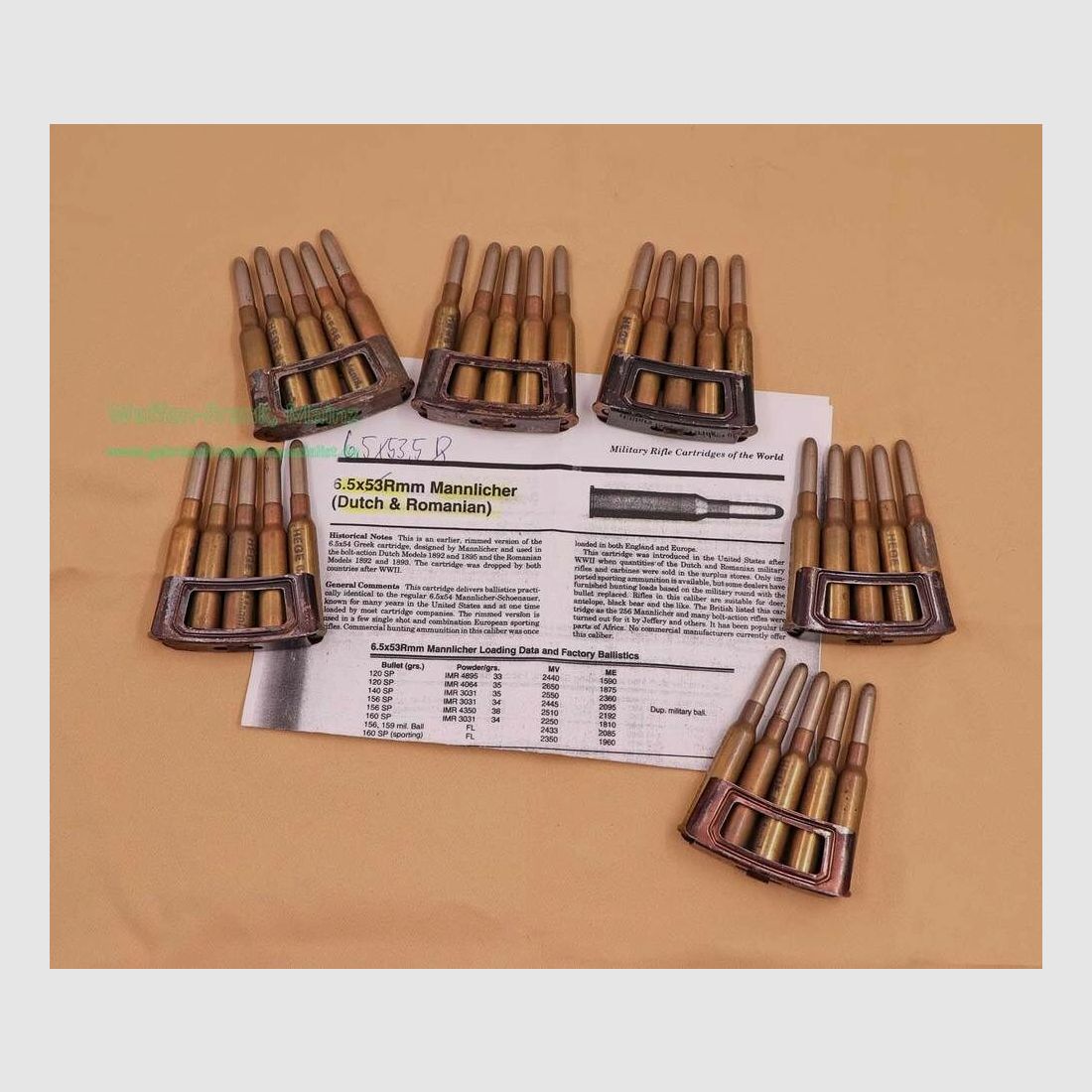 Various manufacturers rifle cartridges loading frames 6.5x53.5 Mannlicher (Dutch/Rom)