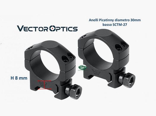 VECTOR OPTICS Anelli Picatinny diametro 30mm bassi SCTM-27