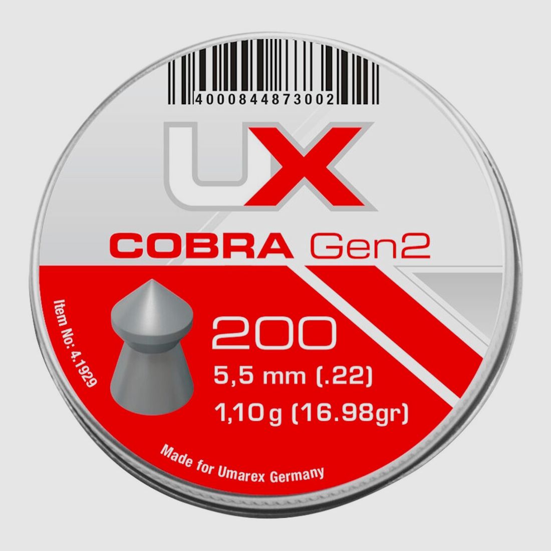 Umarex 5.50mm Diabolo Cobra Gen2 1.1g – 1,000 pieces (caliber 5.50), image 2 of 2