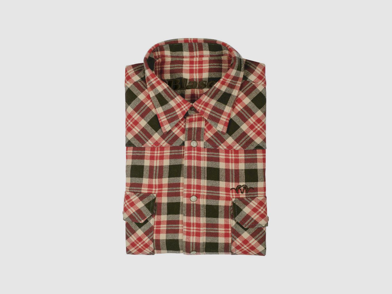 BLASER FLANELL SHIRT CLASSIC BRUIN/ROOD 117057, afbeelding 1 van 4