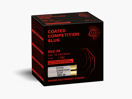 GECO COATED COMPETITION SLUG RED - 12/67,5 - 28 G. - 25 STÜCK