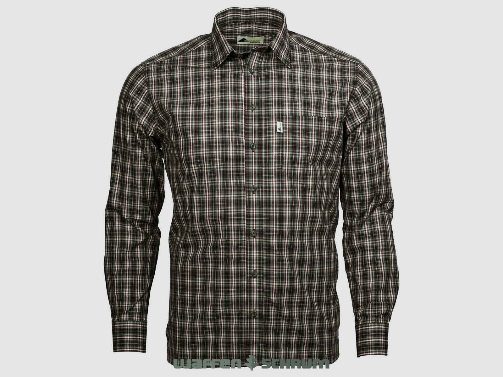 Shirt Hemd 1/1 Arm Kent Check Olive-Rust