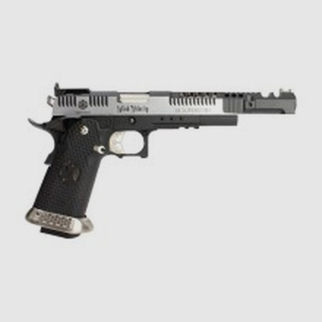 GBB HX24 AW Custom Replik - Kaliber .38 Supercomp - IPSC Split Silver - Präzision und Realismus für den Schießsport, Bild 3 von 5