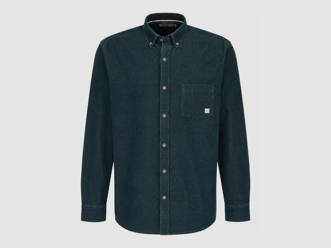 Chemise homme Uda bleue en velours de coton 145 g/m², image 2 sur 5