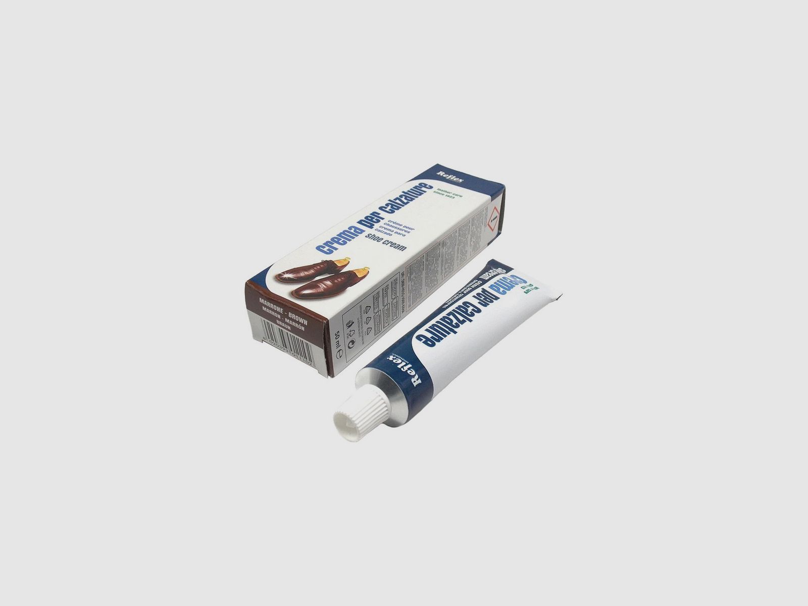 Creme Reflex Chromatin super glänzend Braun für Schuhe 50 ml