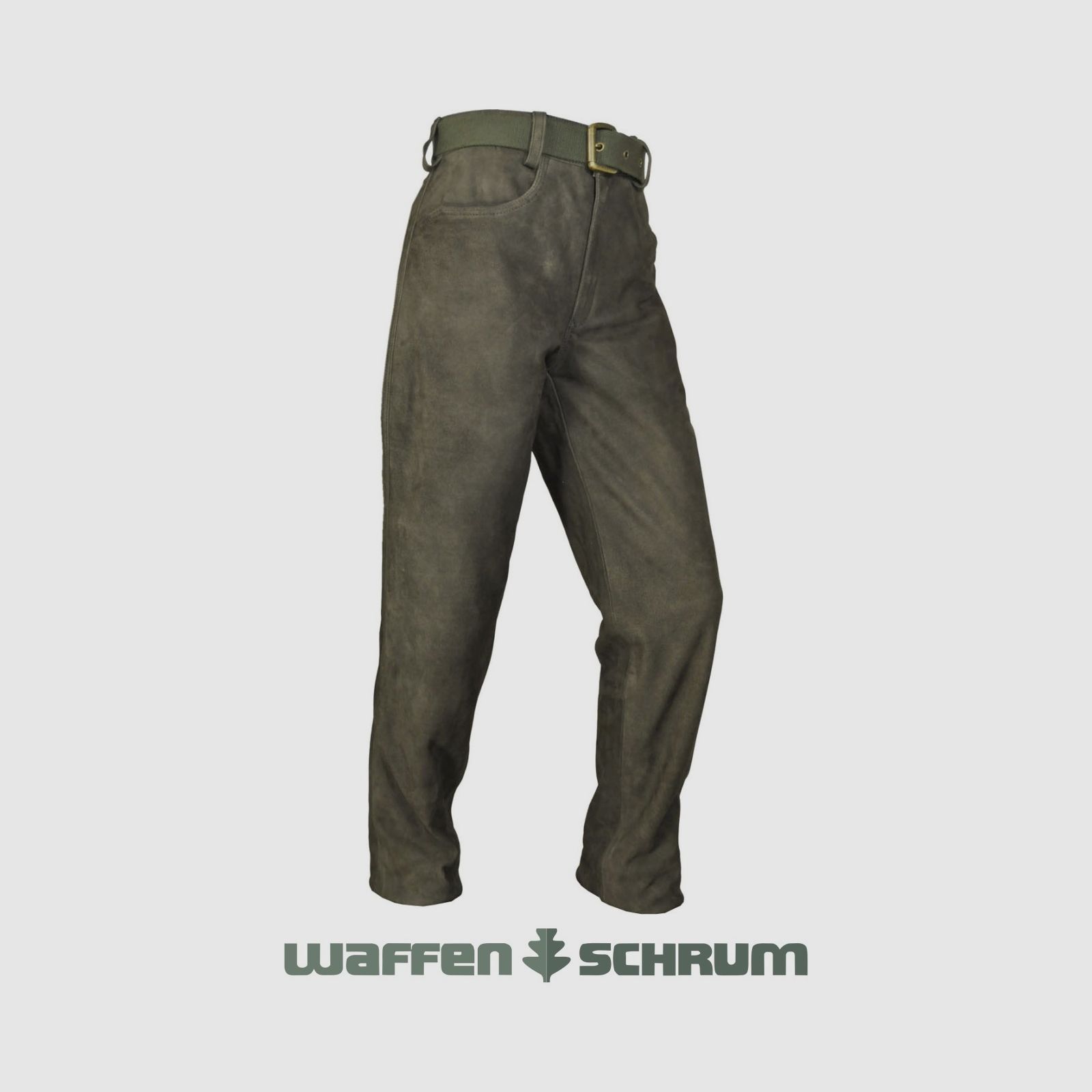 Hubertus Lederhose Schmalreh Ciemnooliwkowy