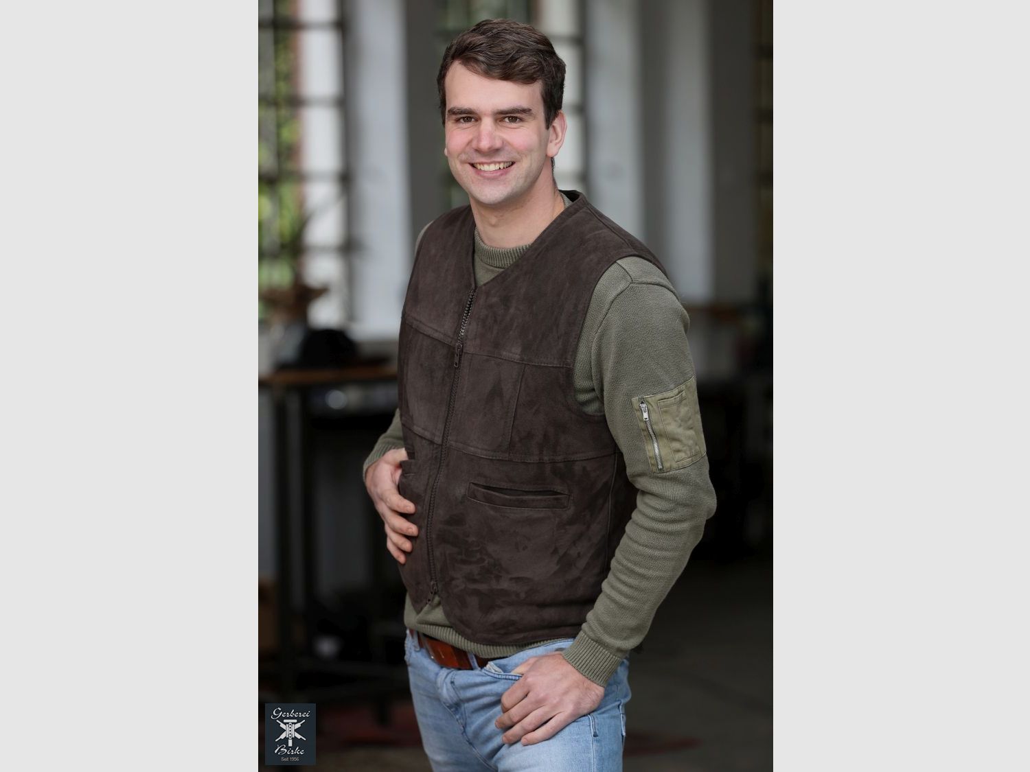 Velours lamsvachtvest