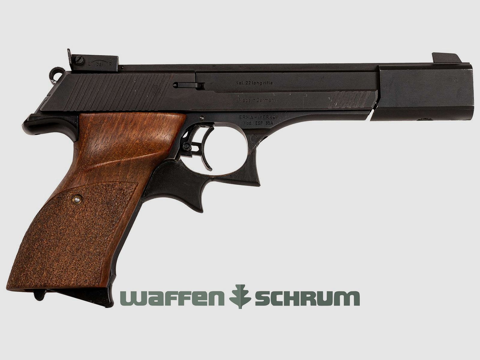 Erma ESP 85 A , Holzgriffschalen, Laufgewicht, Reservemagazin, .22lr