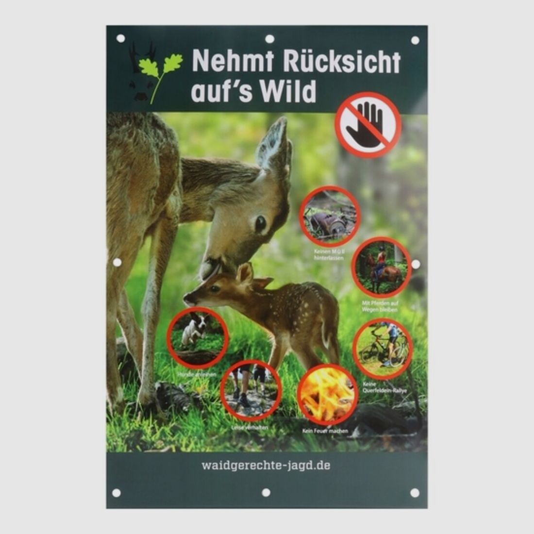 Waidgerechte Jagd Hinweisschild Rücksicht auf's Wild - 3er-Pack